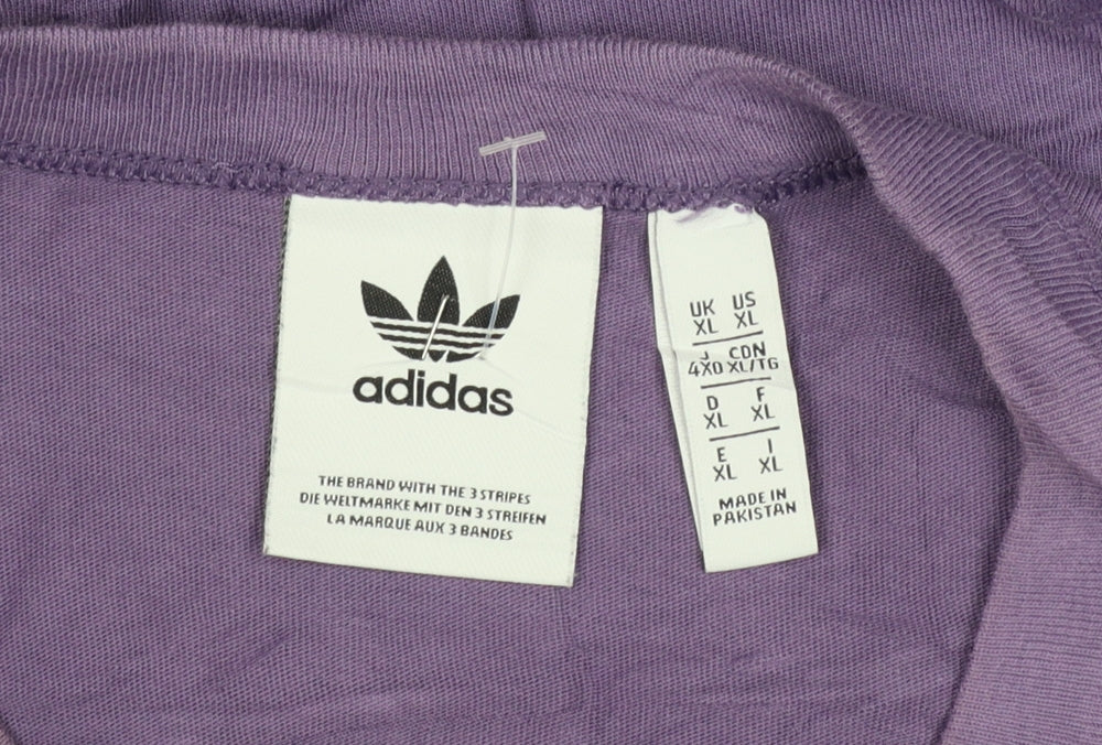 Adidas Men's Purple Graphic Logo T-Shirt XL Sportswear Top