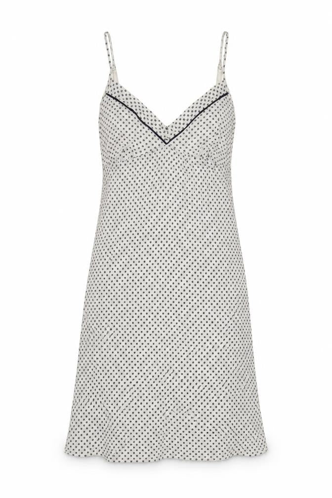 Jasper Conran Women White Polka Dot Viscose Slip Dress Size 14