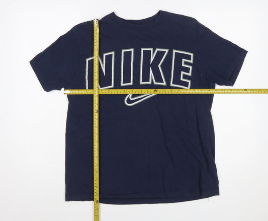 Nike Men's Blue Small Regular Fit Graphic Sports T-Shirt