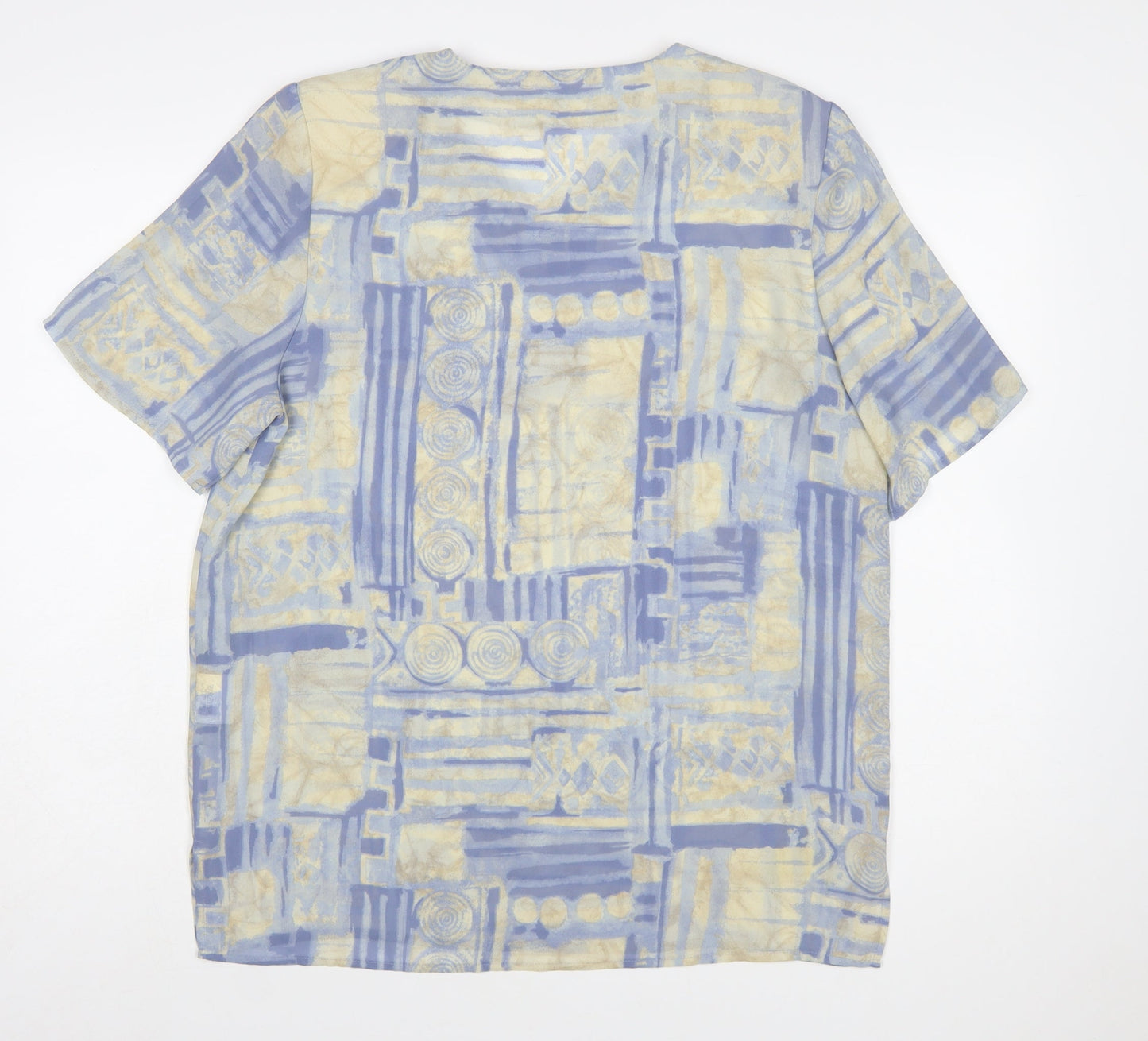 Jacques Vert Womens Multicoloured Size 14 Polyester V-Neck Blouse