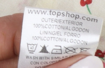 Topshop Women's Ivory Floral Embroidered Sleeveless Sundress Size S