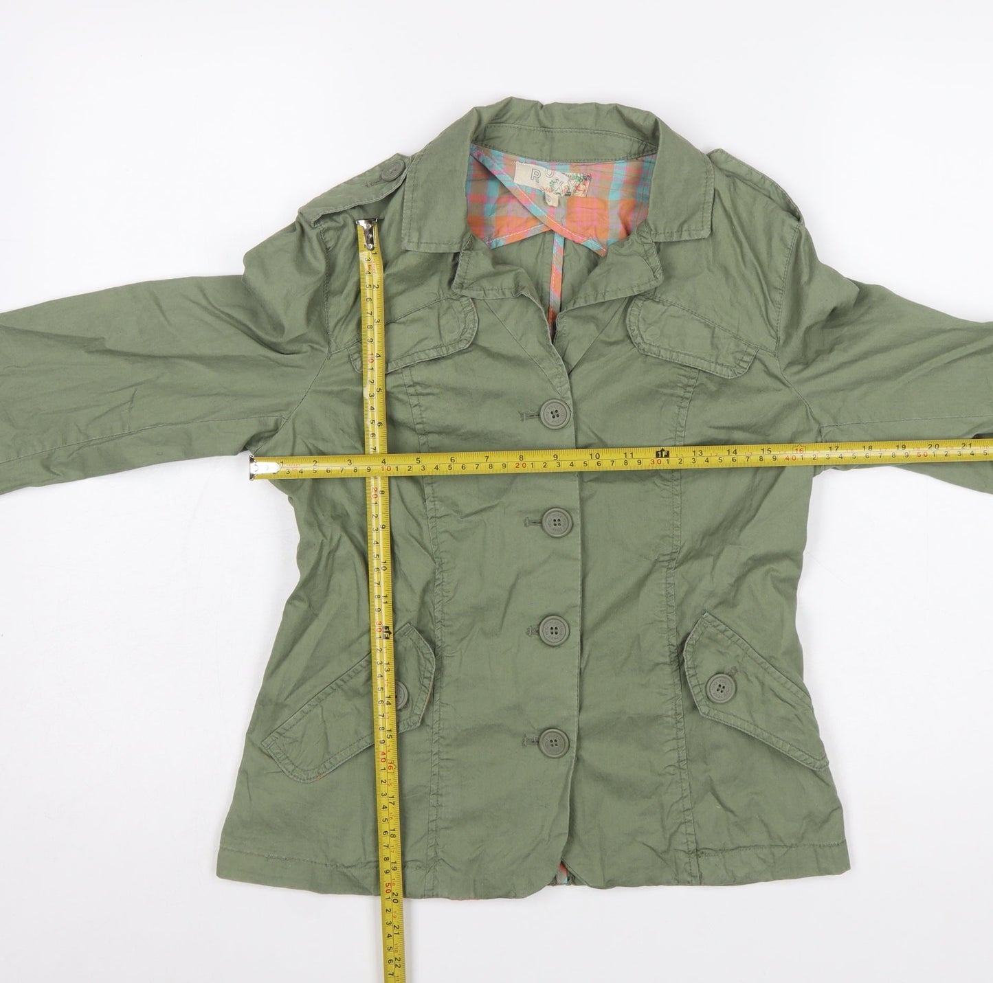 Roxy Women's Green Cotton Military Jacket Size S Casual