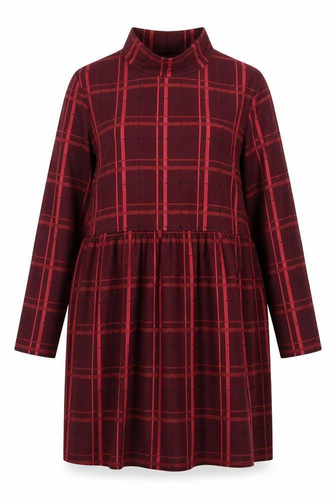 Simply Be Women Red Check Stretch Shift Dress Size 18