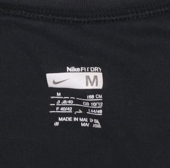 Nike Women's Black Crew Neck Fit Dry Sports T-Shirt Size M