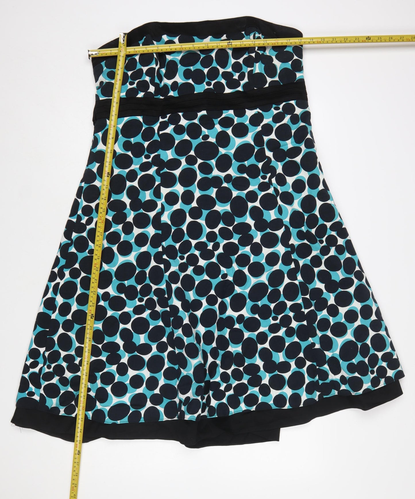 John Rocha Women’s Blue Polka Dot Strapless A-Line Dress Size 18