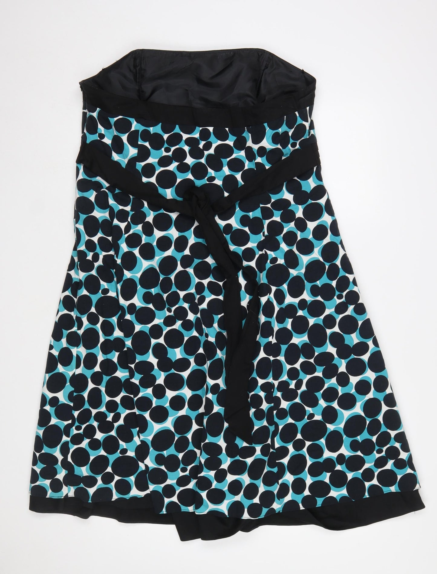 John Rocha Women’s Blue Polka Dot Strapless A-Line Dress Size 18