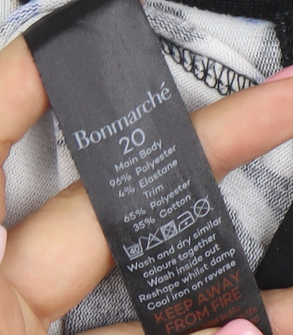 Bonmarché Women’s Black Floral 3/4 Sleeve Pullover Jumper Size 20
