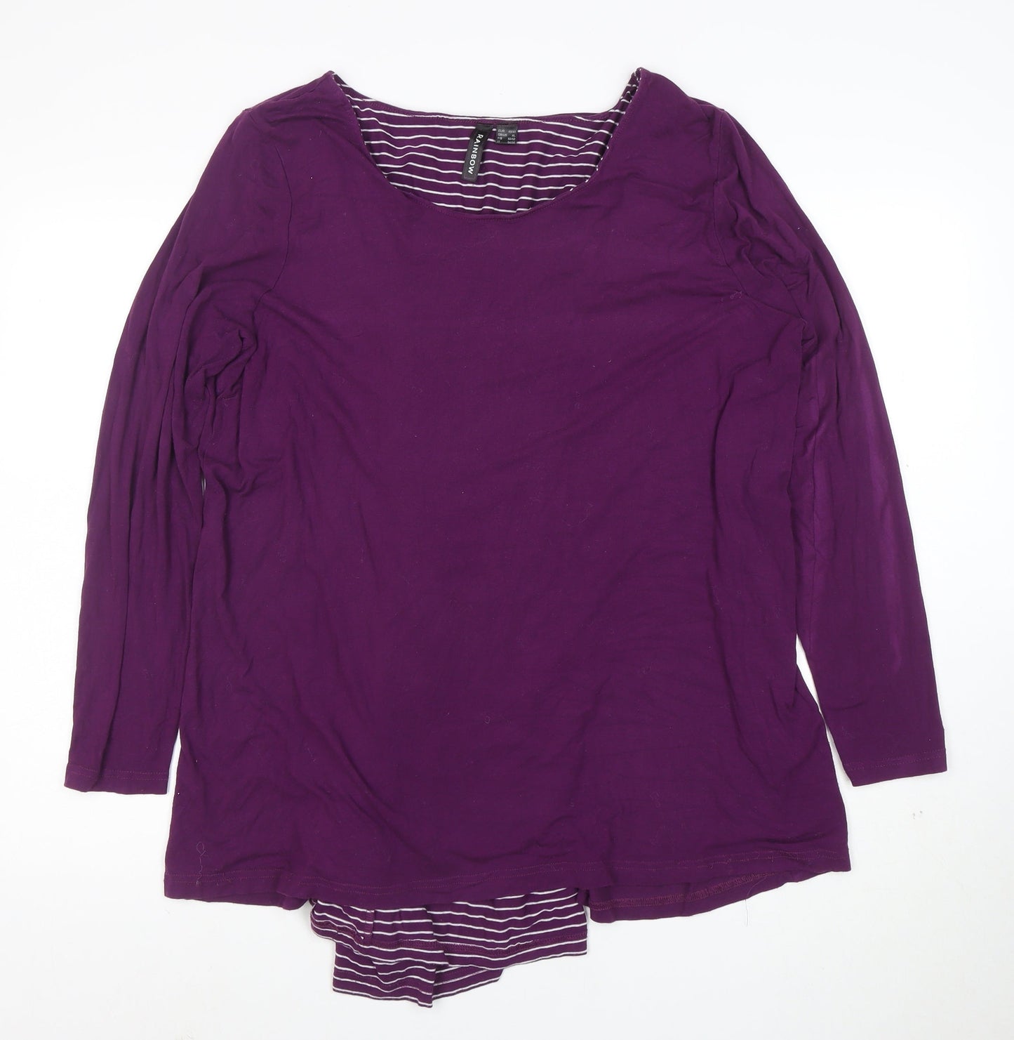 Rainbow Women's Purple Long Sleeve Jersey T-Shirt Size XL