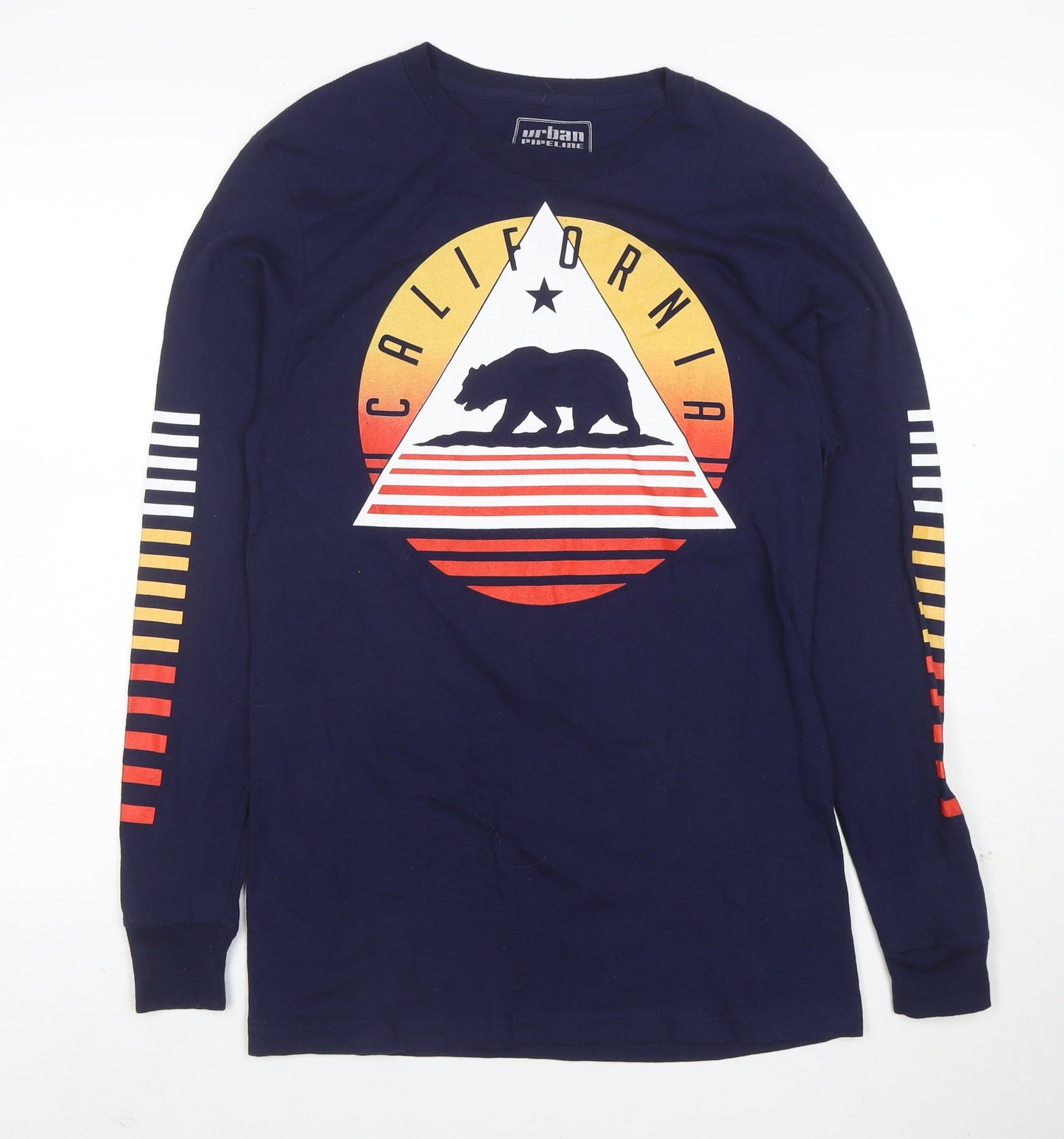 Urban Pipeline Men's Navy California Long Sleeve Graphic T-Shirt Size S