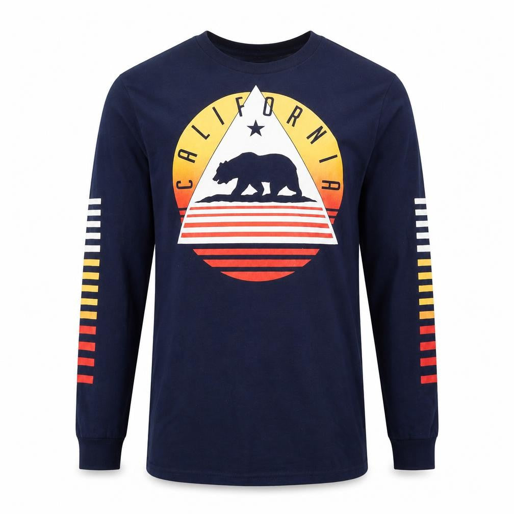 Urban Pipeline Men's Navy California Long Sleeve Graphic T-Shirt Size S
