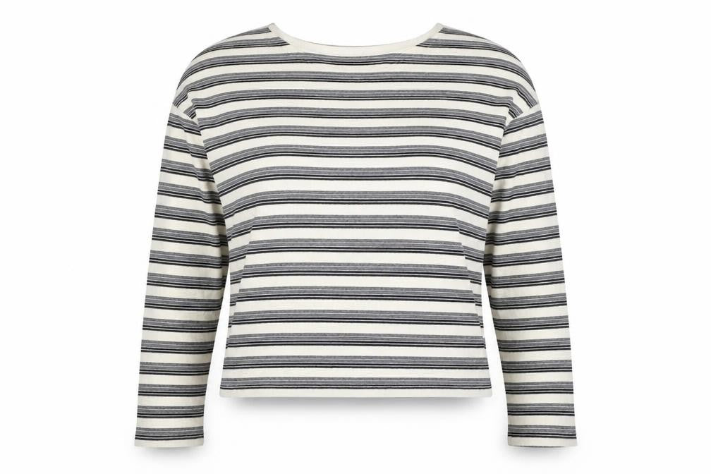 AllSaints Womens White Striped Long Sleeve Cotton T-Shirt Size M