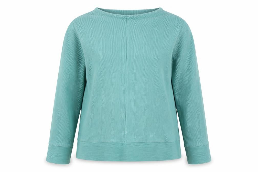 Lands' End Women Green M Pullover Long Sleeve Sweatshirt Cotton Blend
