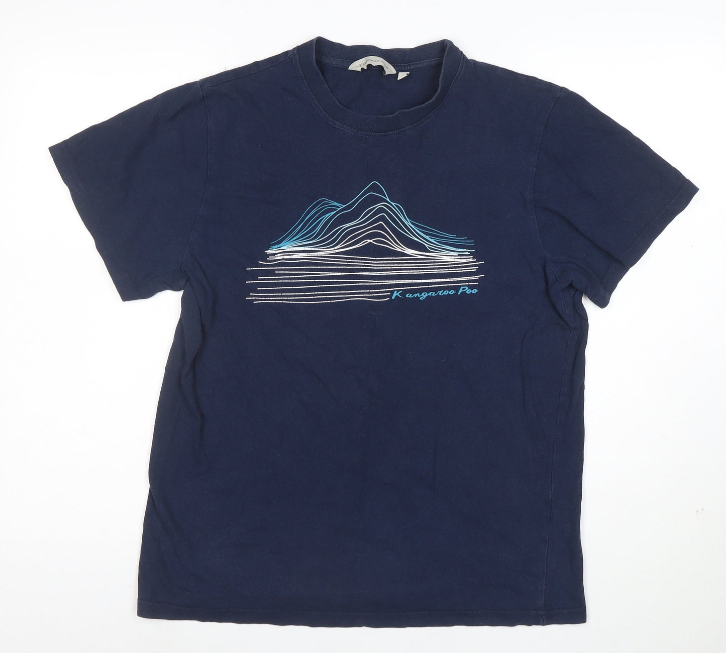 Kangaroo Poo Men's Blue Graphic Print Crew Neck T-Shirt Size S