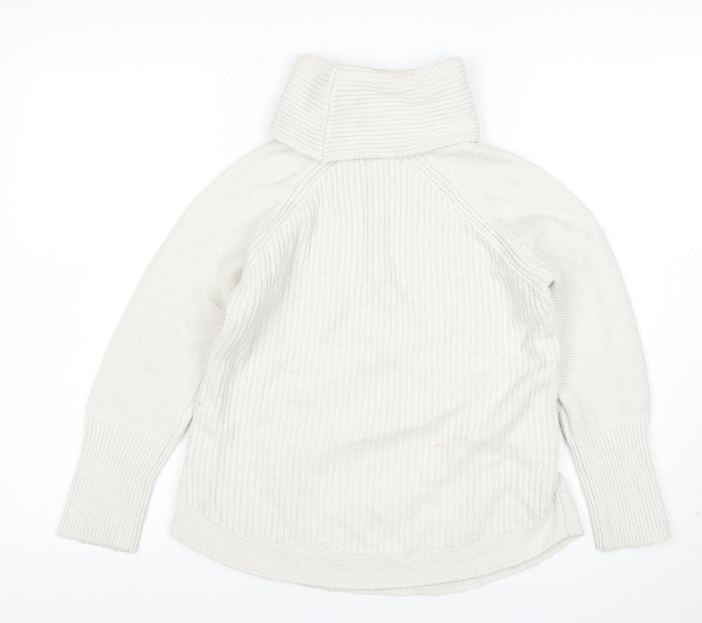 Noosnow Women's Ivory Roll Neck Chunky Knit Jumper Size S