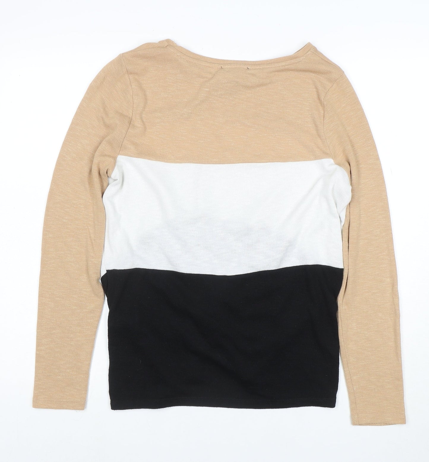 New Look Women Beige Colour Block Twist Front Jumper Size M