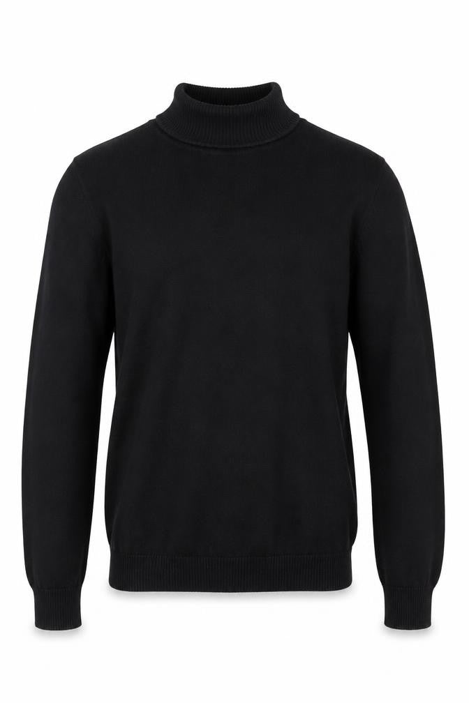 Madcap England Men's Black XS Roll Neck Cotton Jumper