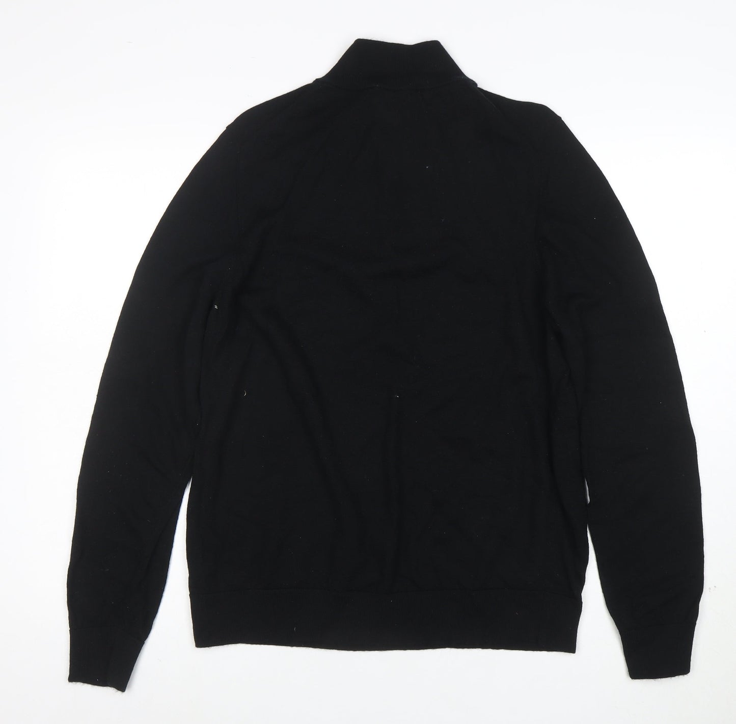Marks and Spencer Men’s Black XL 1/4 Zip Merino Wool Jumper