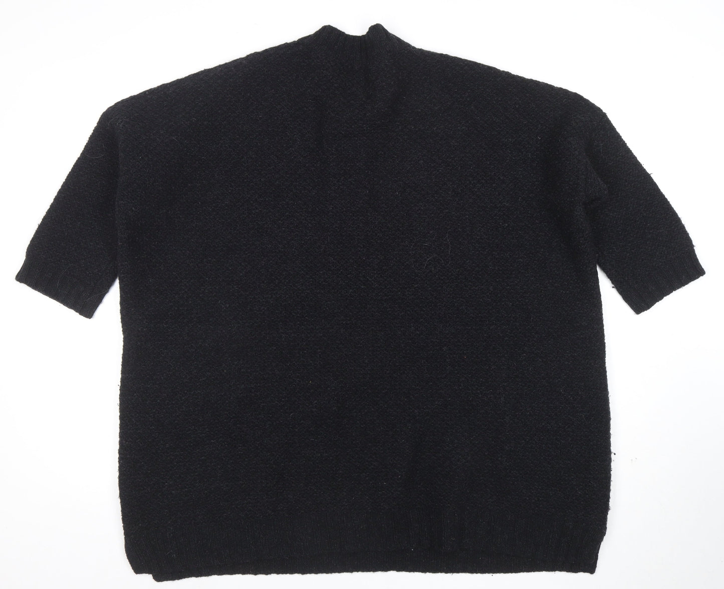 Two Danes Women's Black Lambswool Henley Jumper Size M