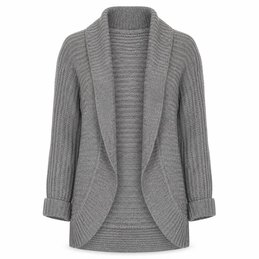 Sfera Women Grey Open Knit Long Sleeve Cardigan Size S