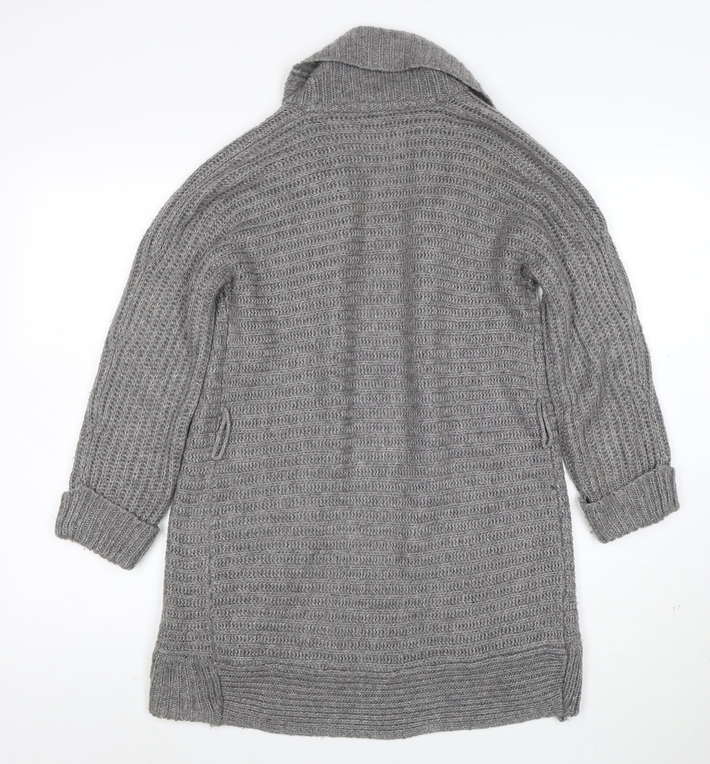 Sfera Women Grey Open Knit Long Sleeve Cardigan Size S