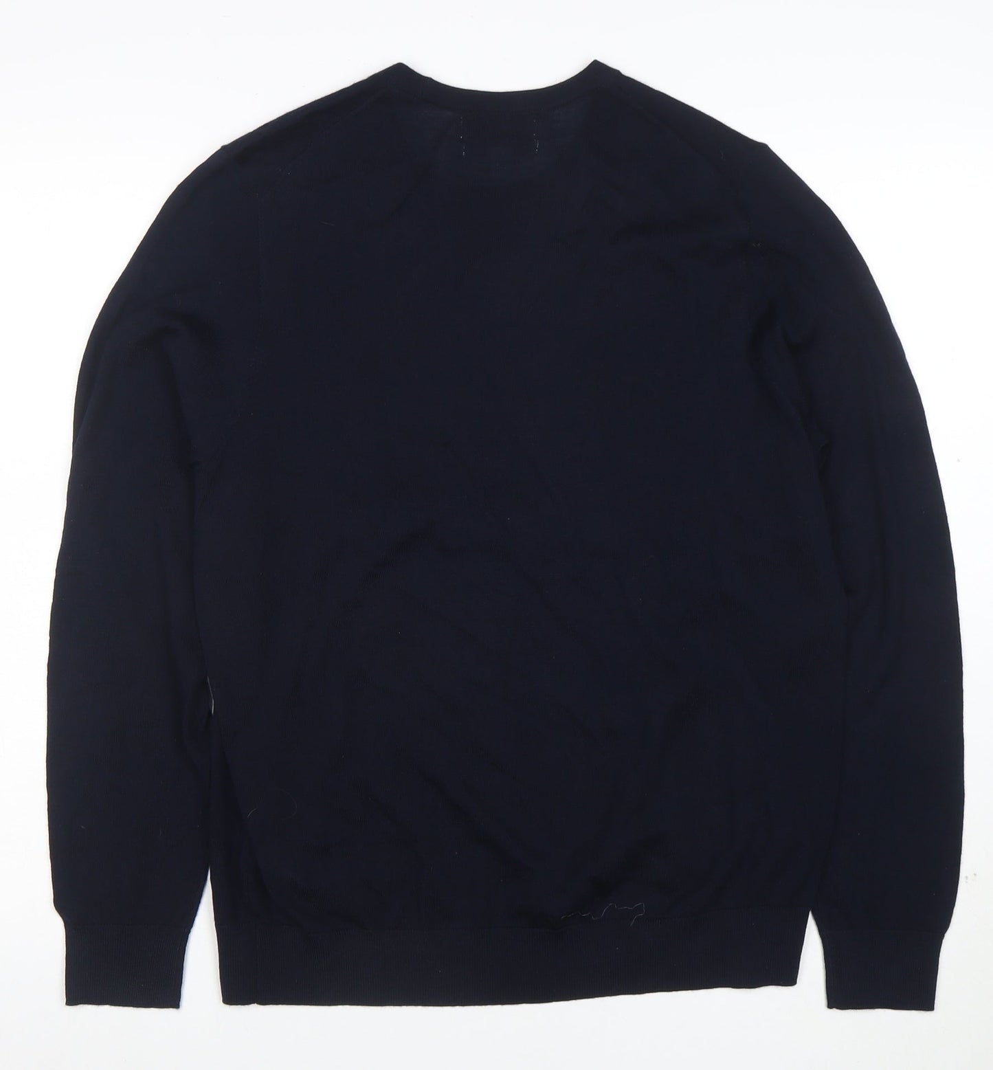 Marks and Spencer Men’s Navy Blue Merino Wool Crew Neck Jumper M