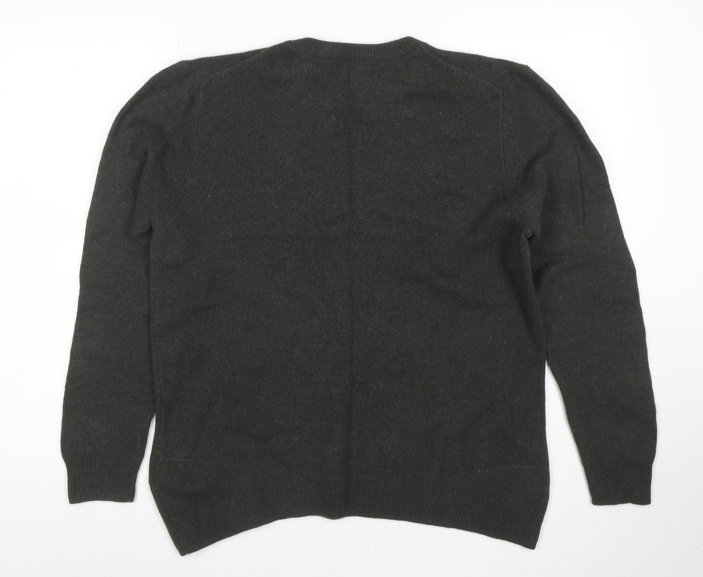 Marks and Spencer Men's Grey Wool Crew Neck Jumper Size L