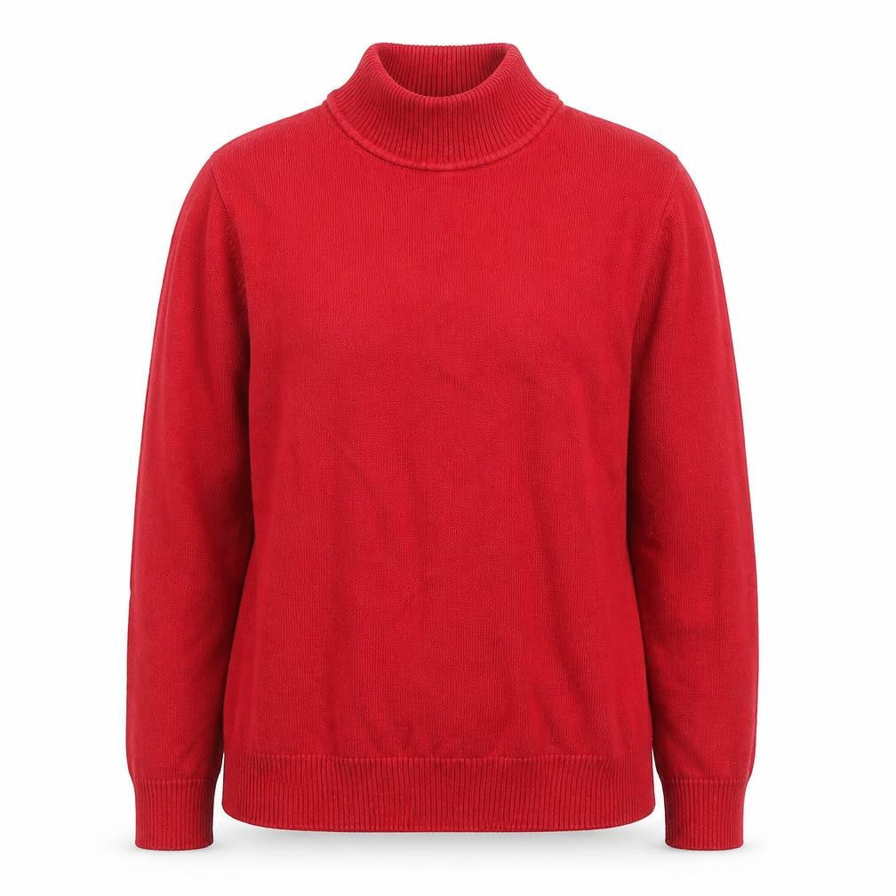 Madcap England Women's Red Roll Neck Cotton Jumper XS