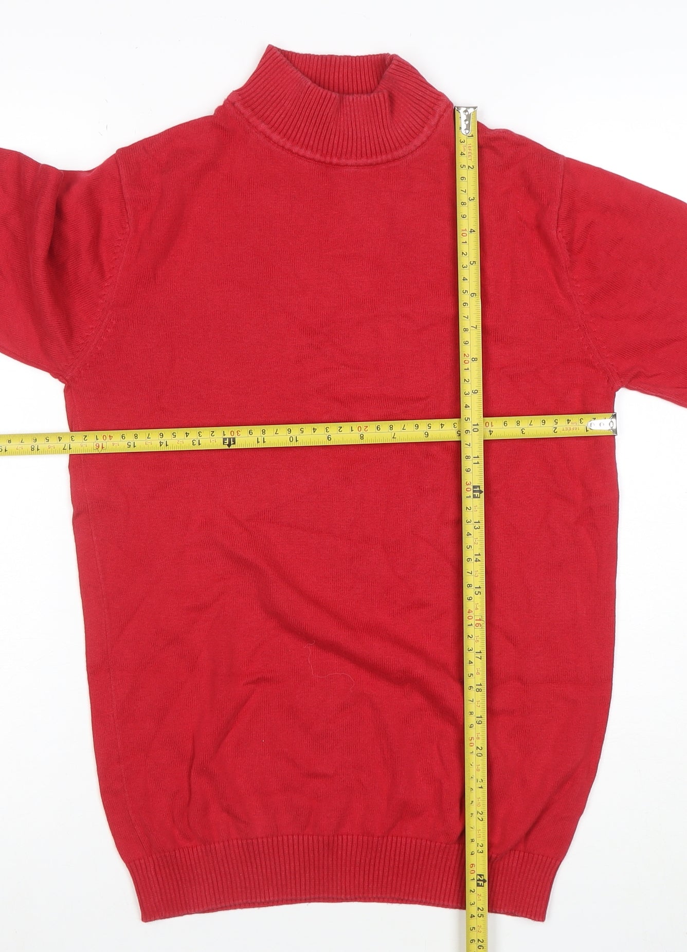 Madcap England Women's Red Roll Neck Cotton Jumper XS