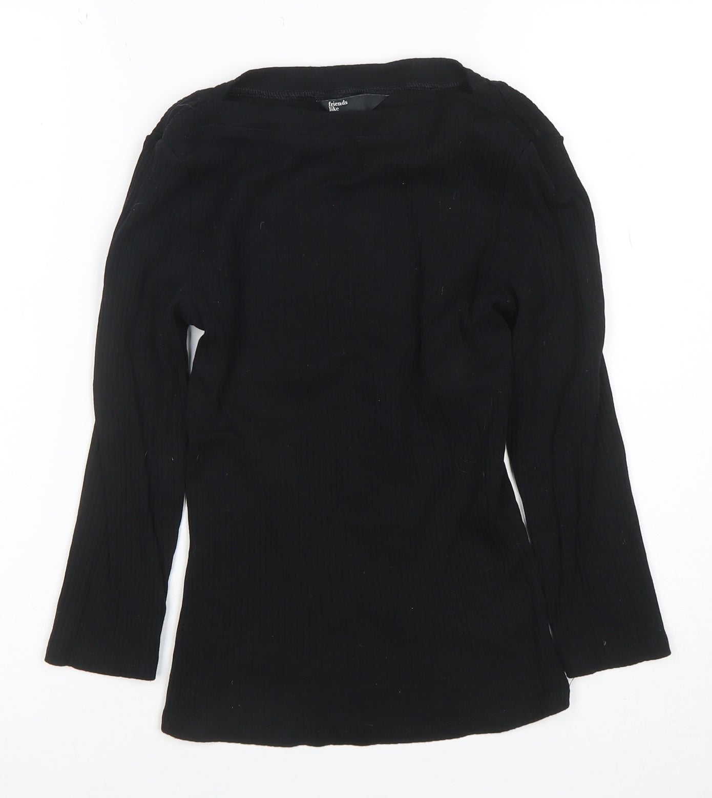 Friends Like These Women's Black Long Sleeve Cotton T-Shirt Size 8