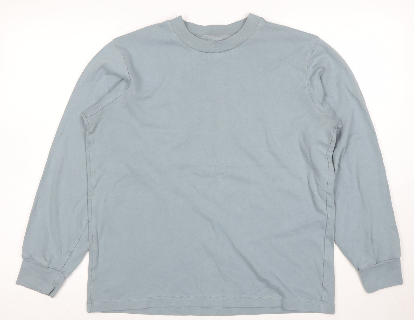 Uniqlo Women Blue Cotton Pullover Sweatshirt M Relaxed Fit