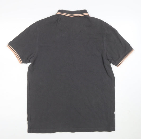Fred Perry Men's Black Polo Shirt L Classic Piqué Cotton Short Sleeve