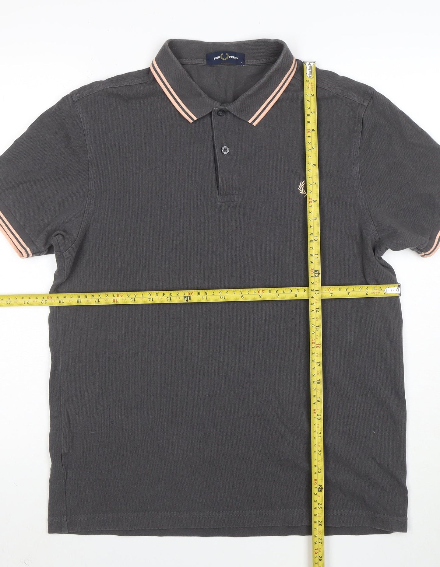 Fred Perry Men's Black Polo Shirt L Classic Piqué Cotton Short Sleeve