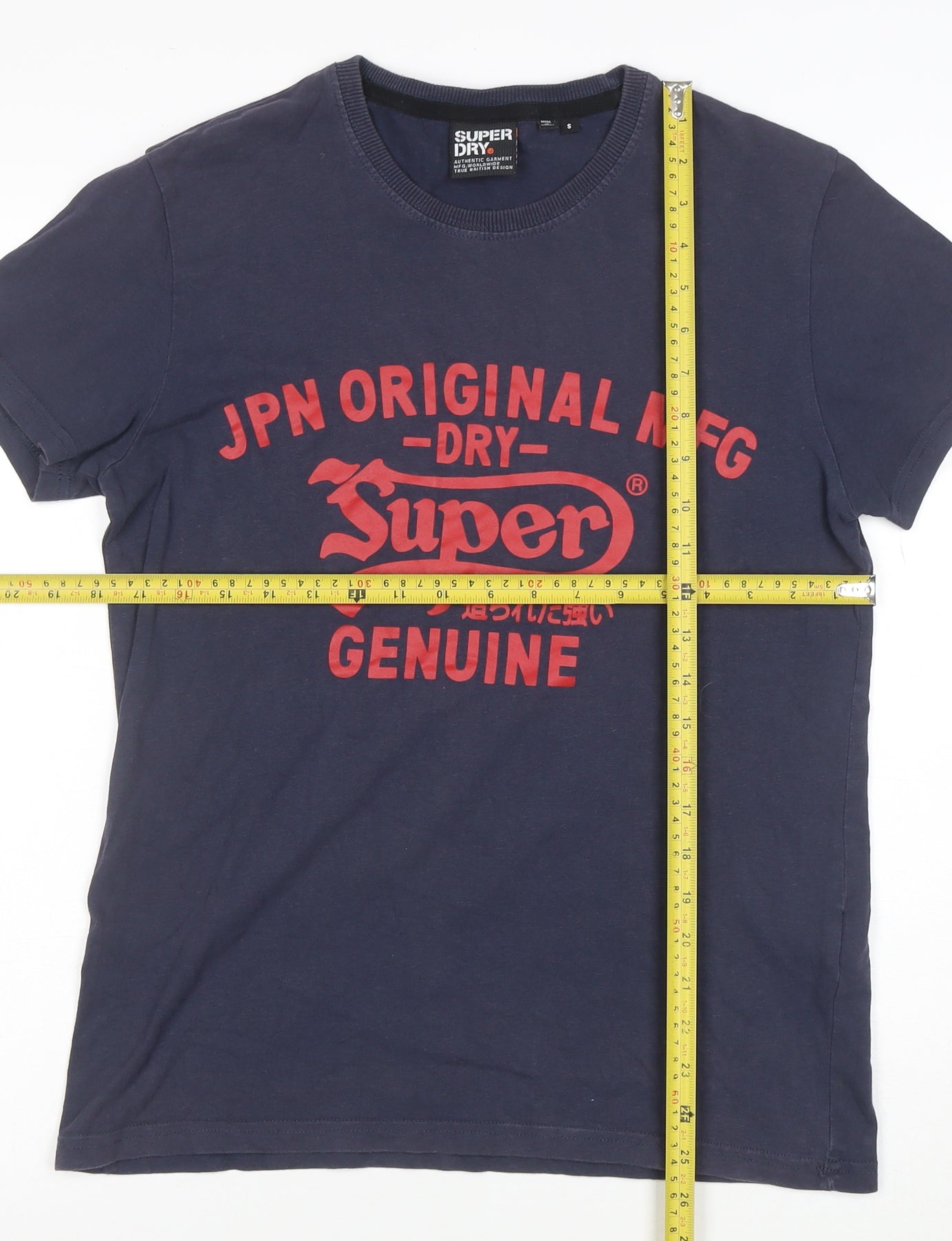 Superdry Men's Navy Blue Graphic Print Crew Neck T-Shirt Size S