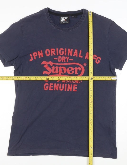 Superdry Men's Navy Blue Graphic Print Crew Neck T-Shirt Size S
