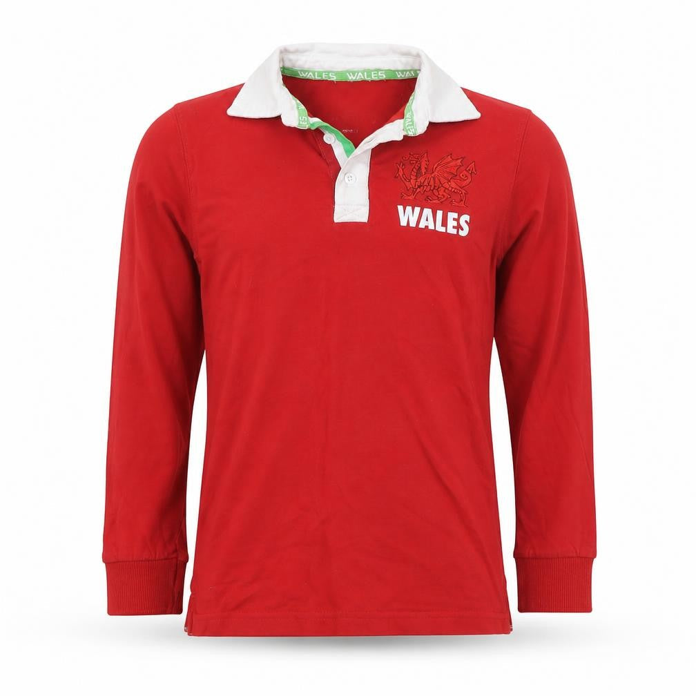 Urban Outlaws Boys Red Wales Long Sleeve Polo Shirt 7-8 Years Cotton Blend
