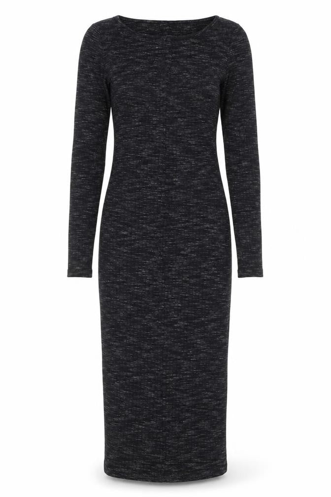 Bershka Women Black Long Sleeve Long Bodycon Dress Size S