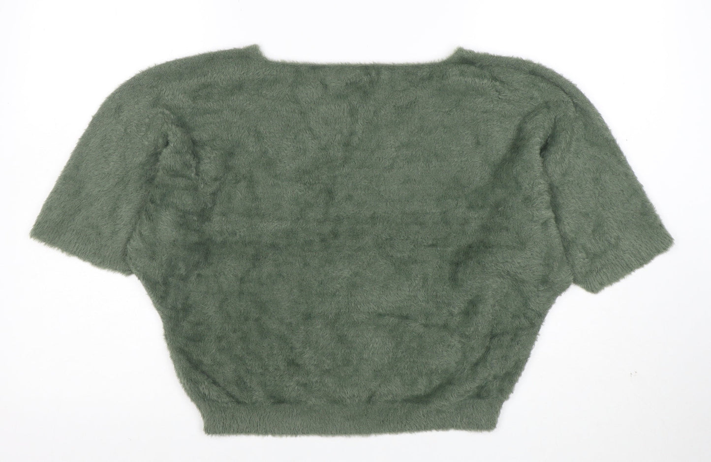 Luisa Ricci Women's Green Mohair Knit Cropped Blouse Size M