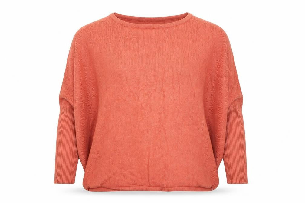 Saint Tropez Women’s Orange Relaxed Knit Blouse Size S