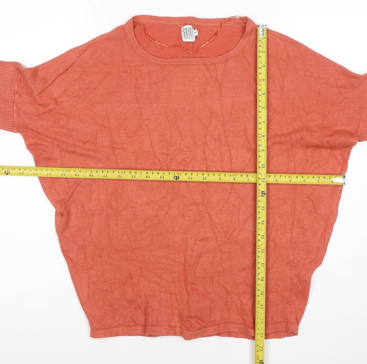 Saint Tropez Women’s Orange Relaxed Knit Blouse Size S