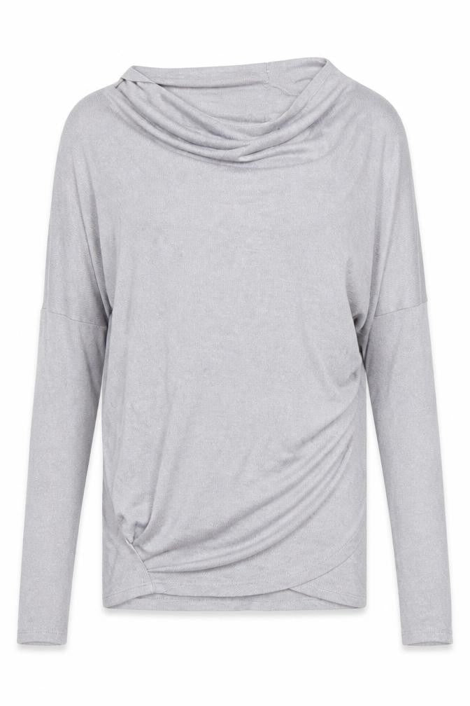 Apricot Women’s Grey Cowl Neck Long Sleeve Blouse XS