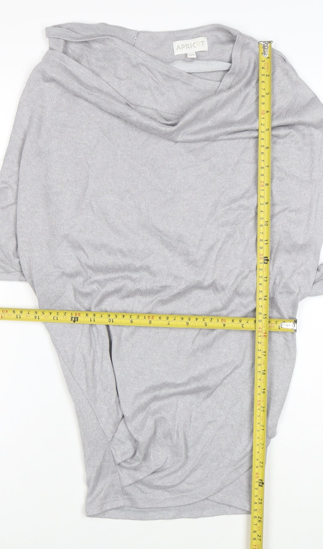 Apricot Women’s Grey Cowl Neck Long Sleeve Blouse XS