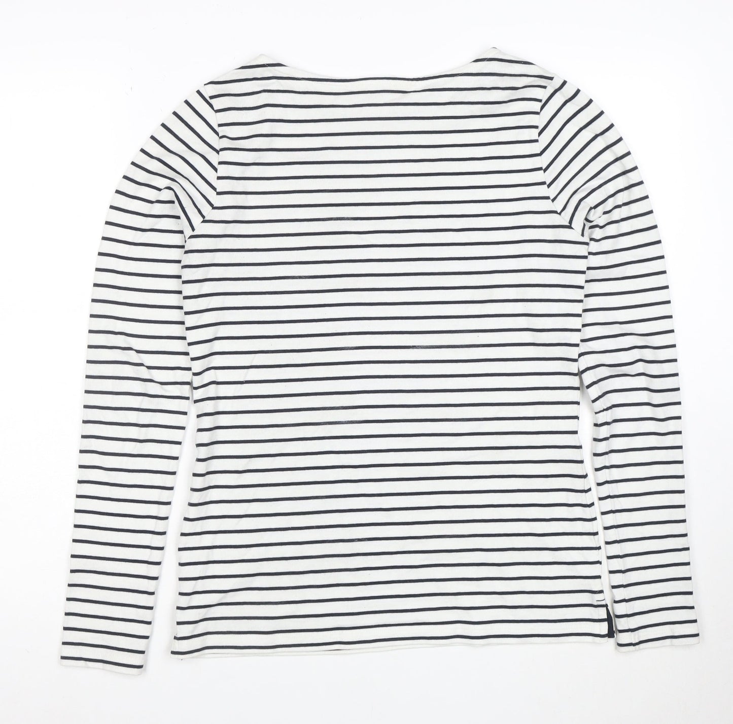 Mountain Warehouse Womens White Navy Striped Long Sleeve Cotton Top S