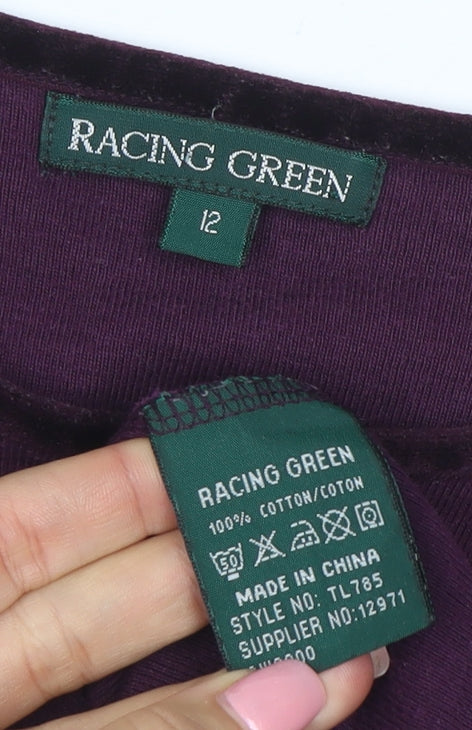 Racing Green Women's Purple Cotton Sleeveless Tank Top Size 12