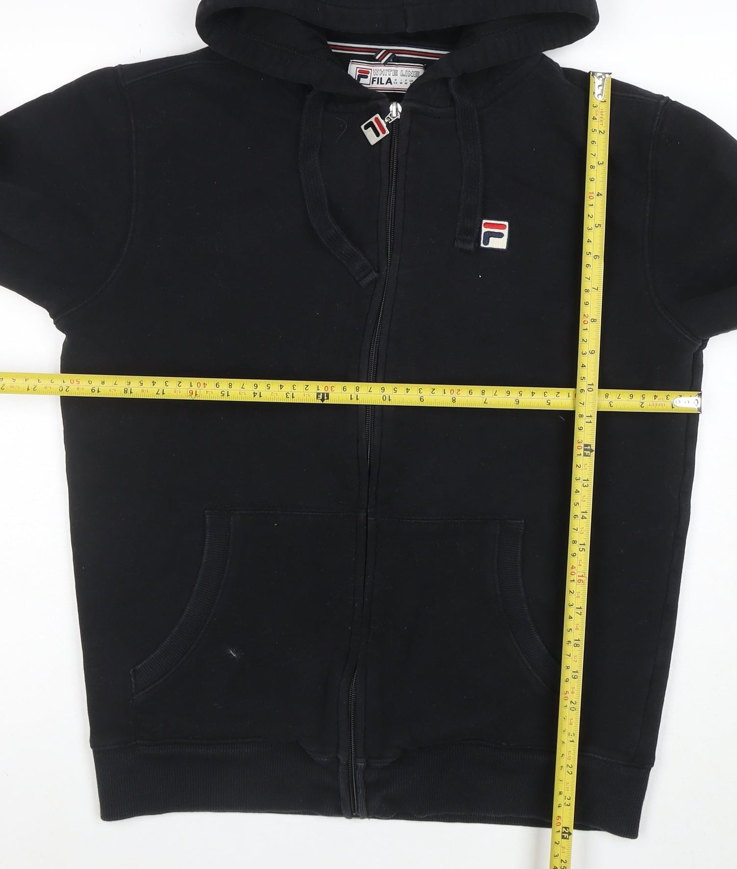 Fila White Line Men's Black Full Zip Hoodie Size M