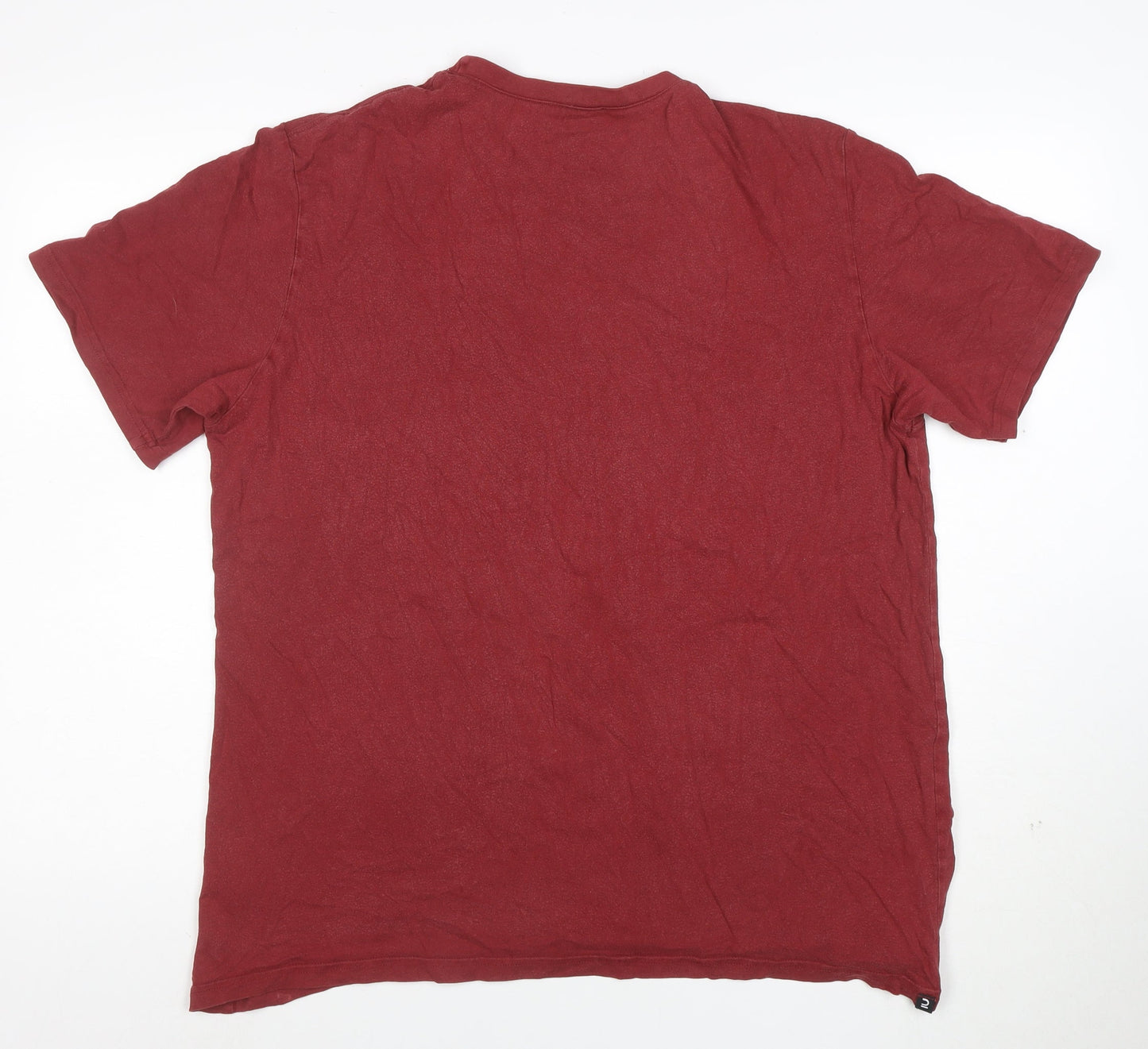 Decathlon Men’s Red Cotton Regular Fit XL Crew Neck T-Shirt