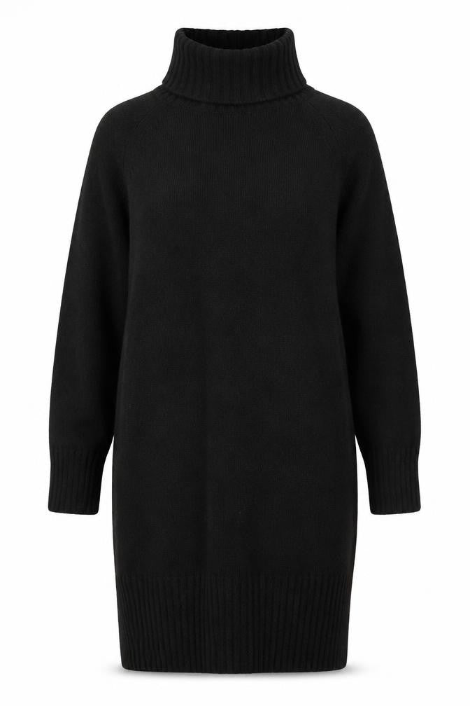H&M Women’s Black Wool Roll Neck Knee Length Sweater Dress Size S