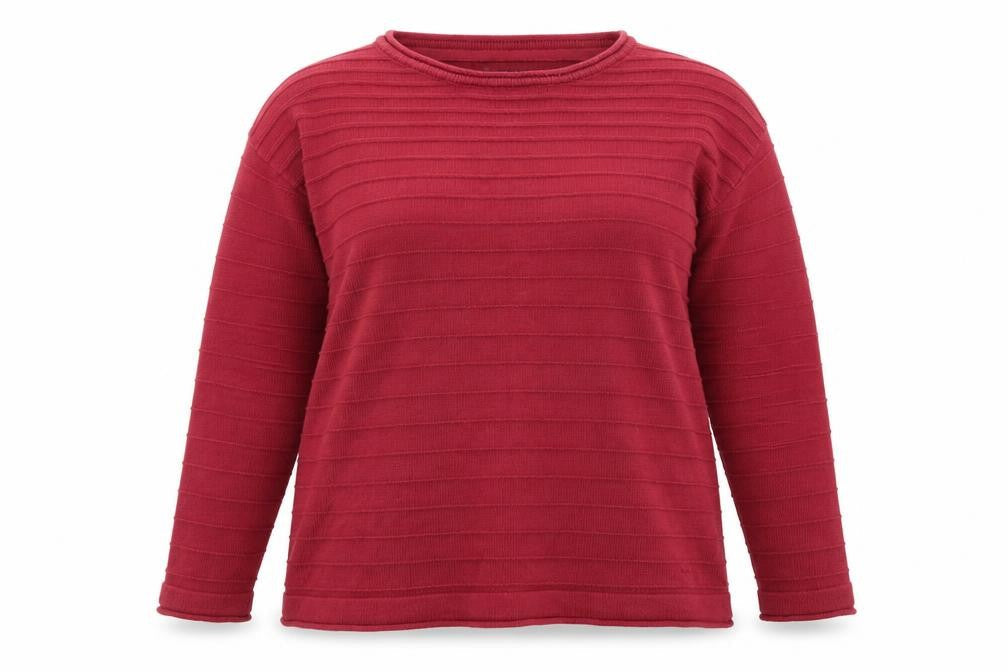 Front view of Crew Clothing Women Red, size 16, Ribbed Knit Jumper