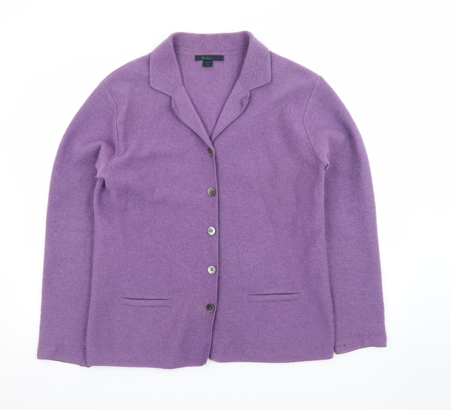 Boden Women’s Purple Wool Collared Button Cardigan L