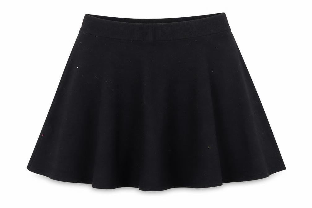 Y.A.S Women Black A-Line Skirt Size S Stretch Short Jersey