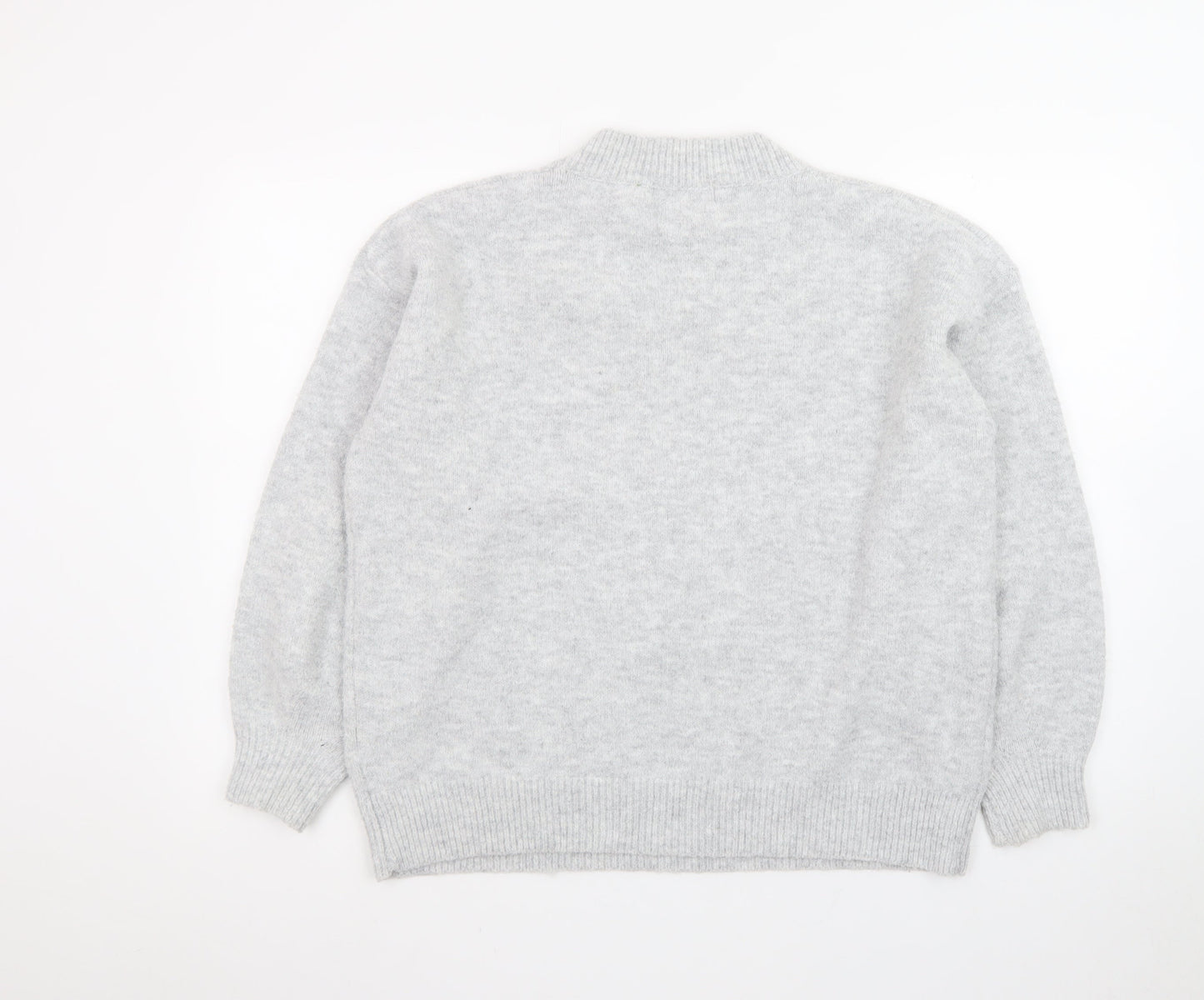 WKNDGirl Women Grey Crew Neck Pullover Jumper UK 8 Wool Blend